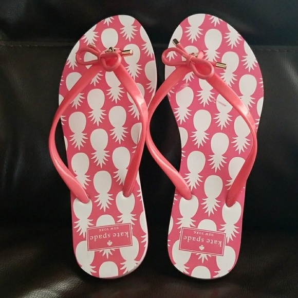 ♠️KATE SPADE- PINEAPPLE FLIP FLOPS ( Size L 9-10) - Picture 2 of 5